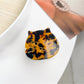Top view of Beau cat shaped hair claw clip with glossy finish