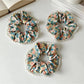 Gifty - Polyester Floral Ruffled Fabric Hair Scrunchie