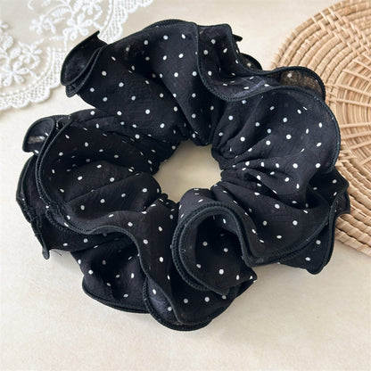 Gifty - Ruffled Polka Dot Polyester Scrunchie