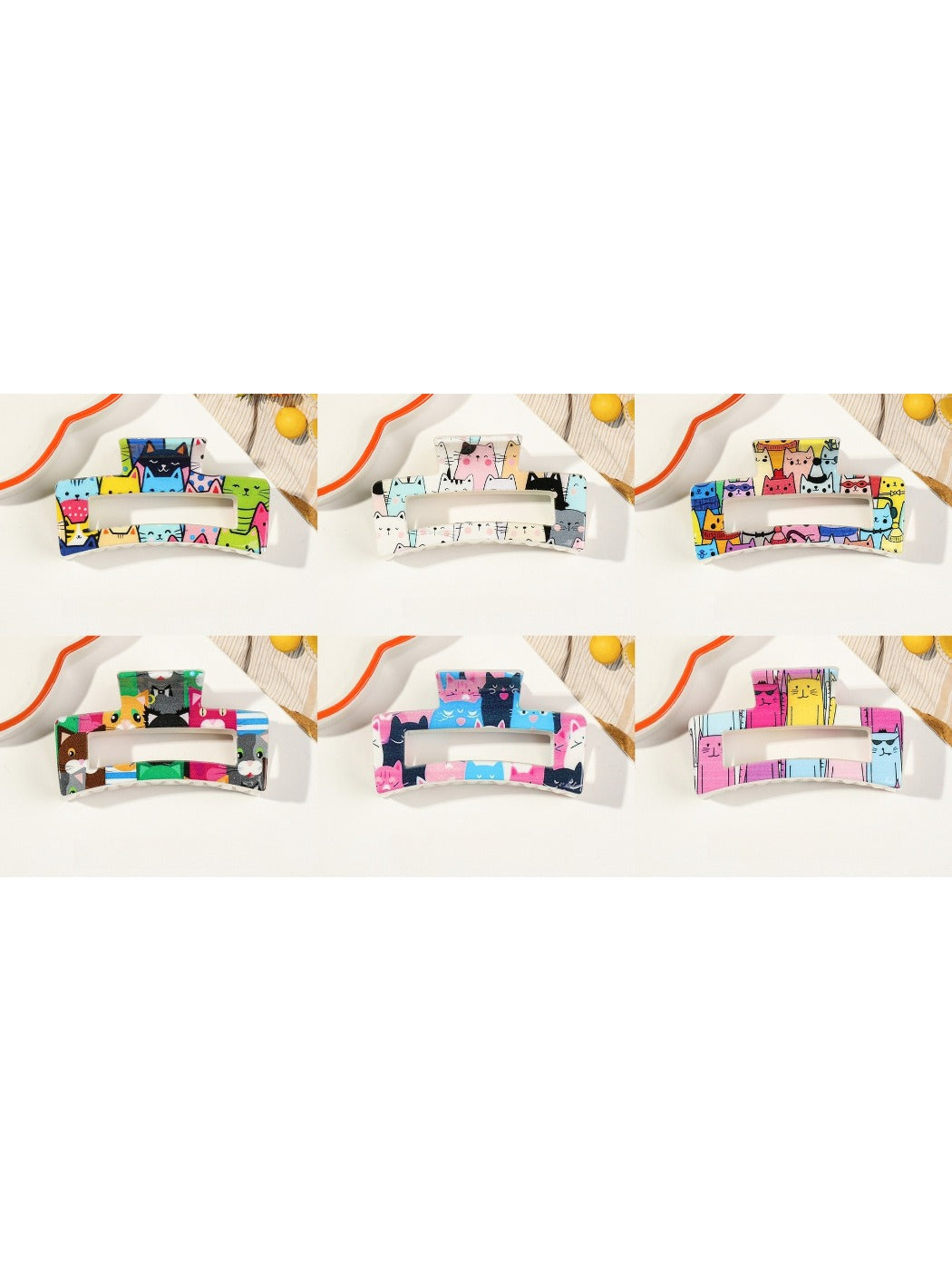 Beau - Cat Pattern Anti-Slip Shark Hair Clip