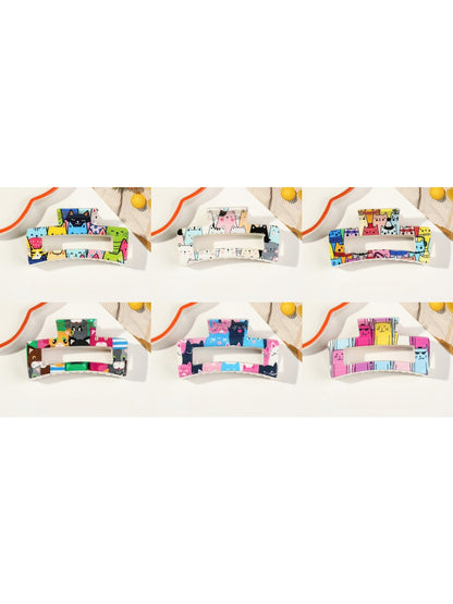 Beau - Cat Pattern Anti-Slip Shark Hair Clip