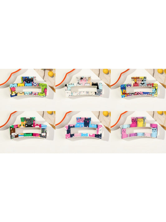 Beau - Cat Pattern Anti-Slip Shark Hair Clip