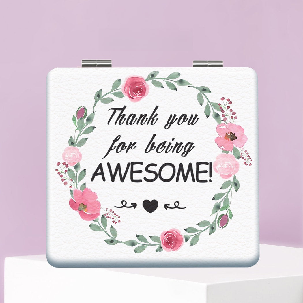 Mirroray - White PU Foldable Portable Makeup Mirror