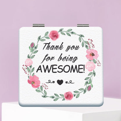 Mirroray - White PU Foldable Portable Makeup Mirror