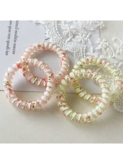 Gifty - Floral Print Telephone Hair Ring