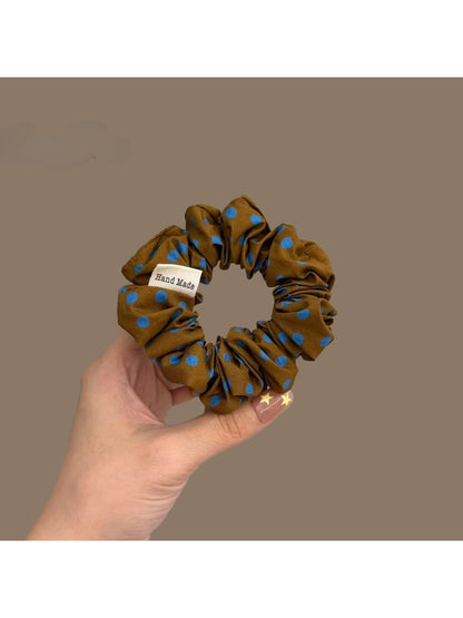 Gifty - Polka Dot Ruffled Polyester Scrunchie