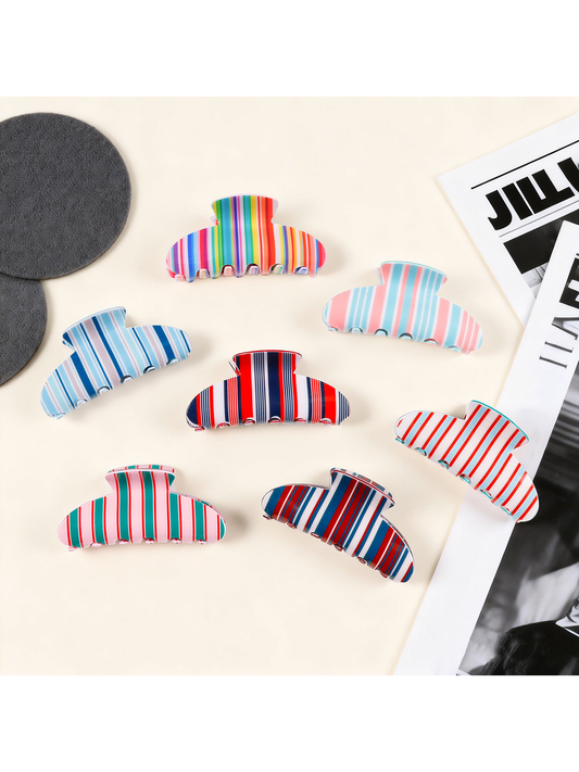 Beau - Striped PVC Updo Hair Clip