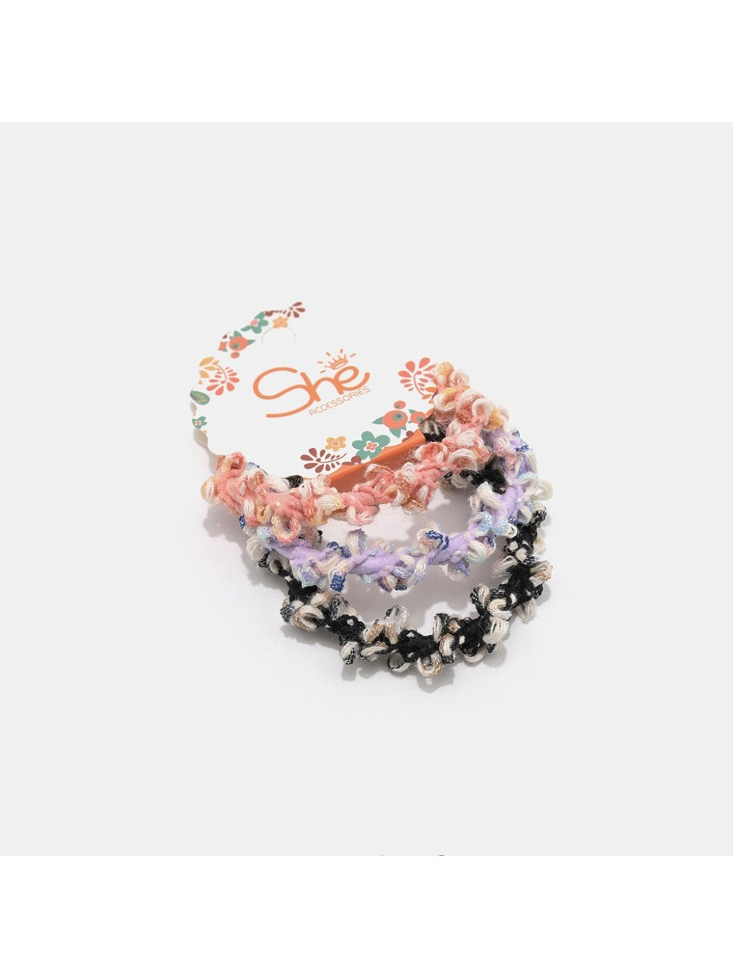 Gifty - 3 Pack Wrapped Flower Spiral Scrunchies
