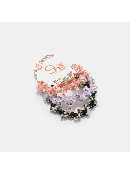 Gifty - 3 Pack Wrapped Flower Spiral Scrunchies