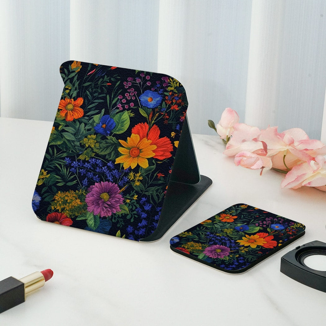 Mirroray - Dark Floral Tabletop Folding Vanity Mirror