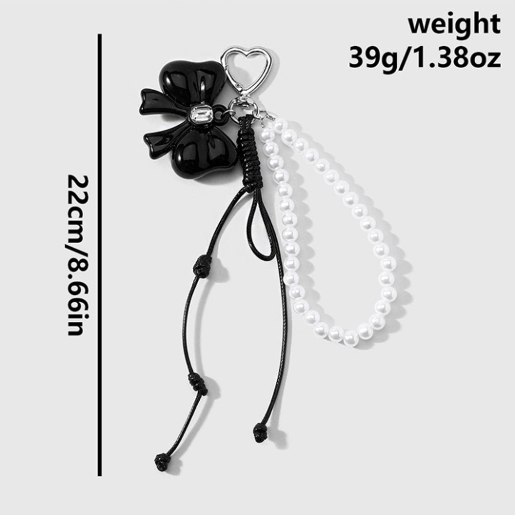 Keypus - Elegant Bow Beaded Charm Keychain