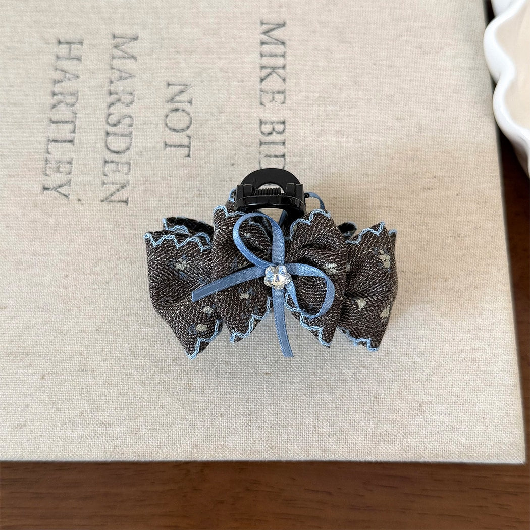 Beau - Sweet Bow Detail Fabric Look Claw Hair Clip