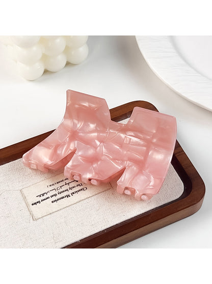 Beau - Glossy Marbled Acetate M Shape Claw Clip
