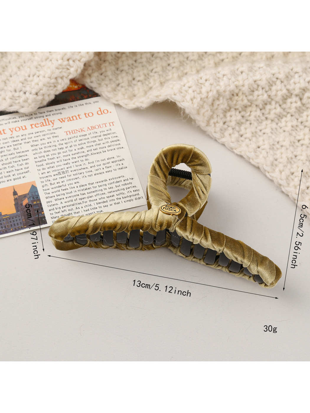 Beau - Large Looped Geometric Solid Color Claw Clip