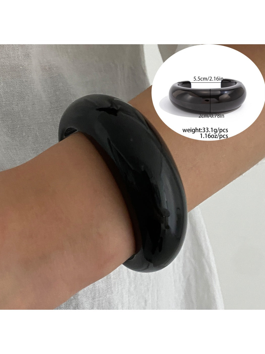 Lovra polished round bracelet photographed with soft lighting for detail