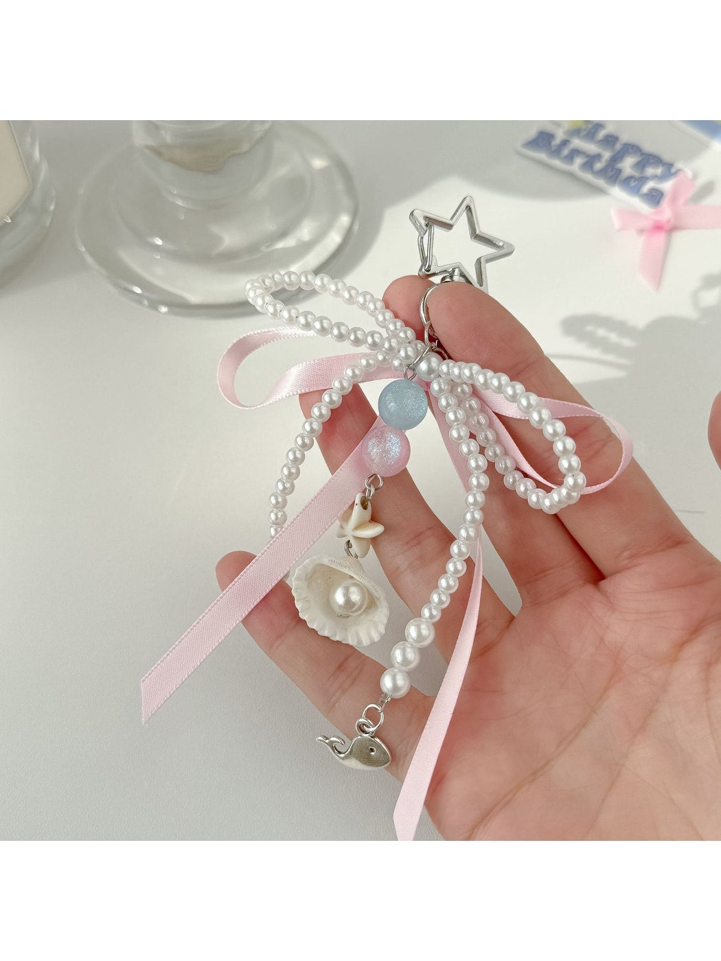 Keypus - Polyester Alloy Plastic Bow Bag Charm Keychain