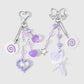 Keypus - Sweet Purple Heart and Key Keychain