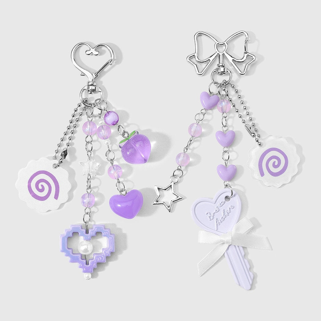 Keypus - Sweet Purple Heart and Key Keychain