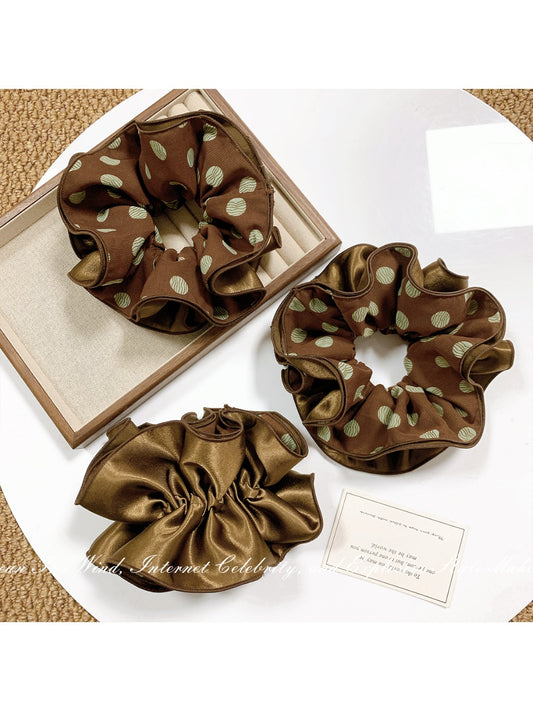 Gifty - Brown Polki Dot Satin Hair Ring