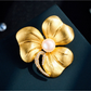 Brovia - Plated Vintage Flower Accent Brooch