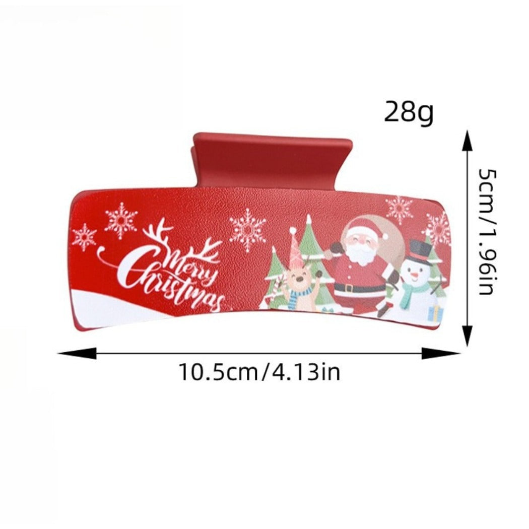 Beau - Sweet Christmas Theme Rectangular Claw Clip
