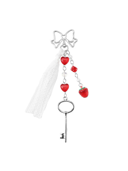 Keypus - Lace Bow Ribbon Charm Decorative Keychain