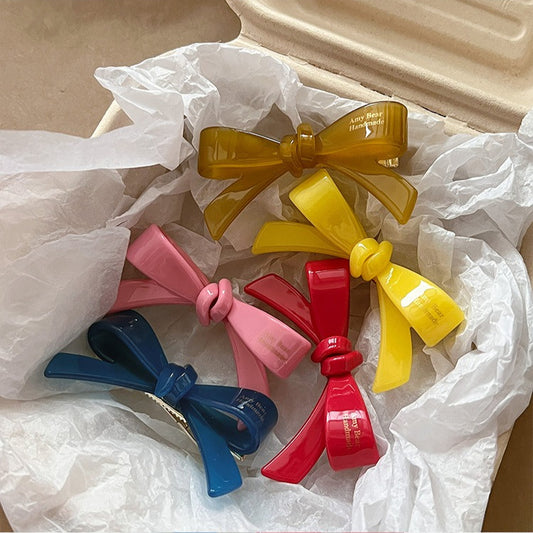 Beau - Cute Solid Color Bow Hair Clip