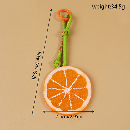 Keypus - Fruit Pendant PU Bag Charm Keychain