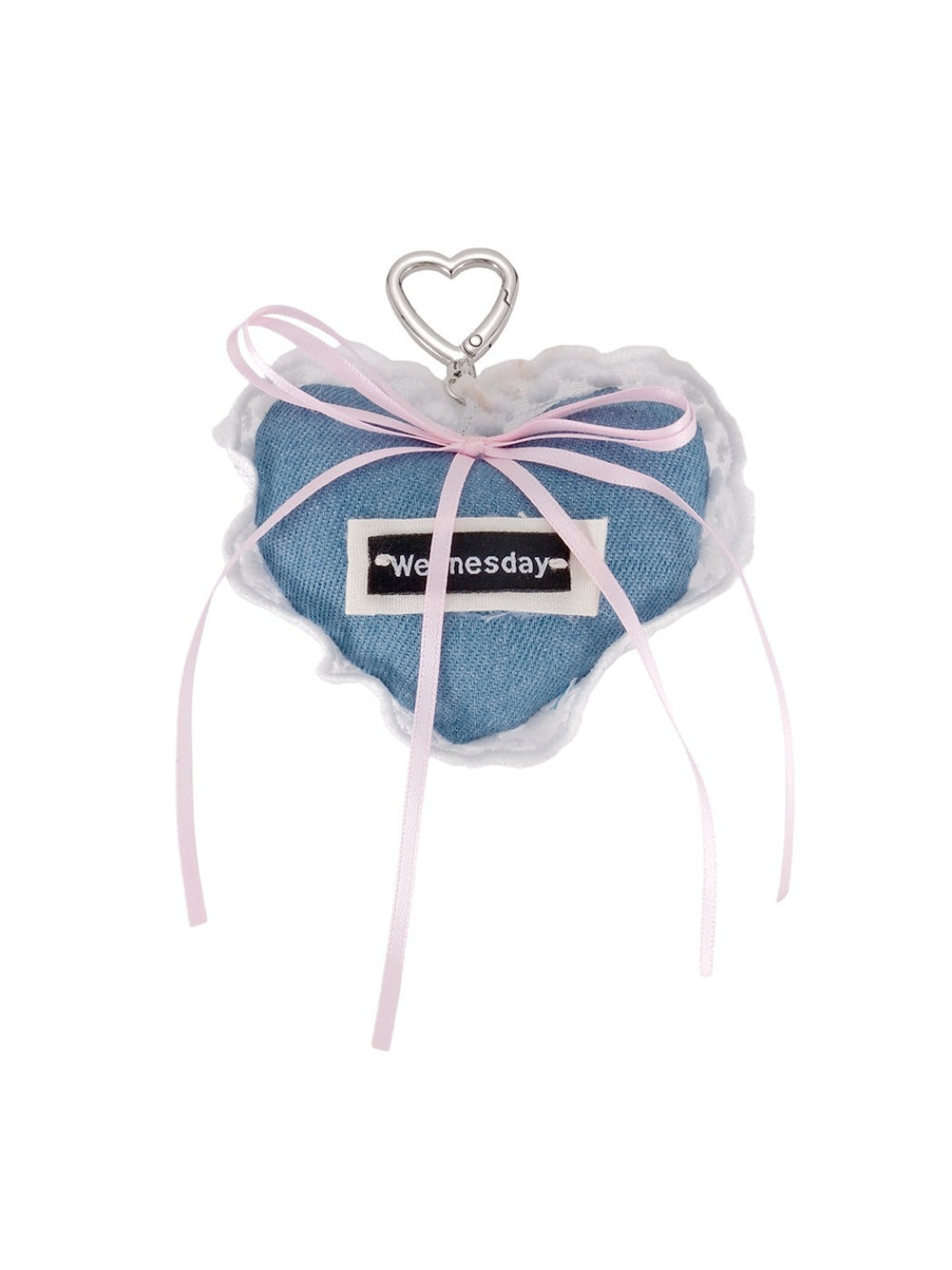 Keypus - Denim Lace Heart Bag Charm