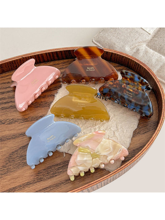 Beau - Acetate Fiber Geometric Half Round Claw Clip