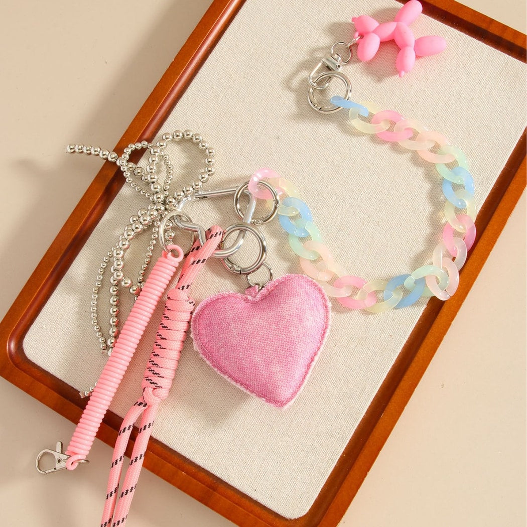 Keypus - Heart and Cord Decorative Bag Charm Keychain