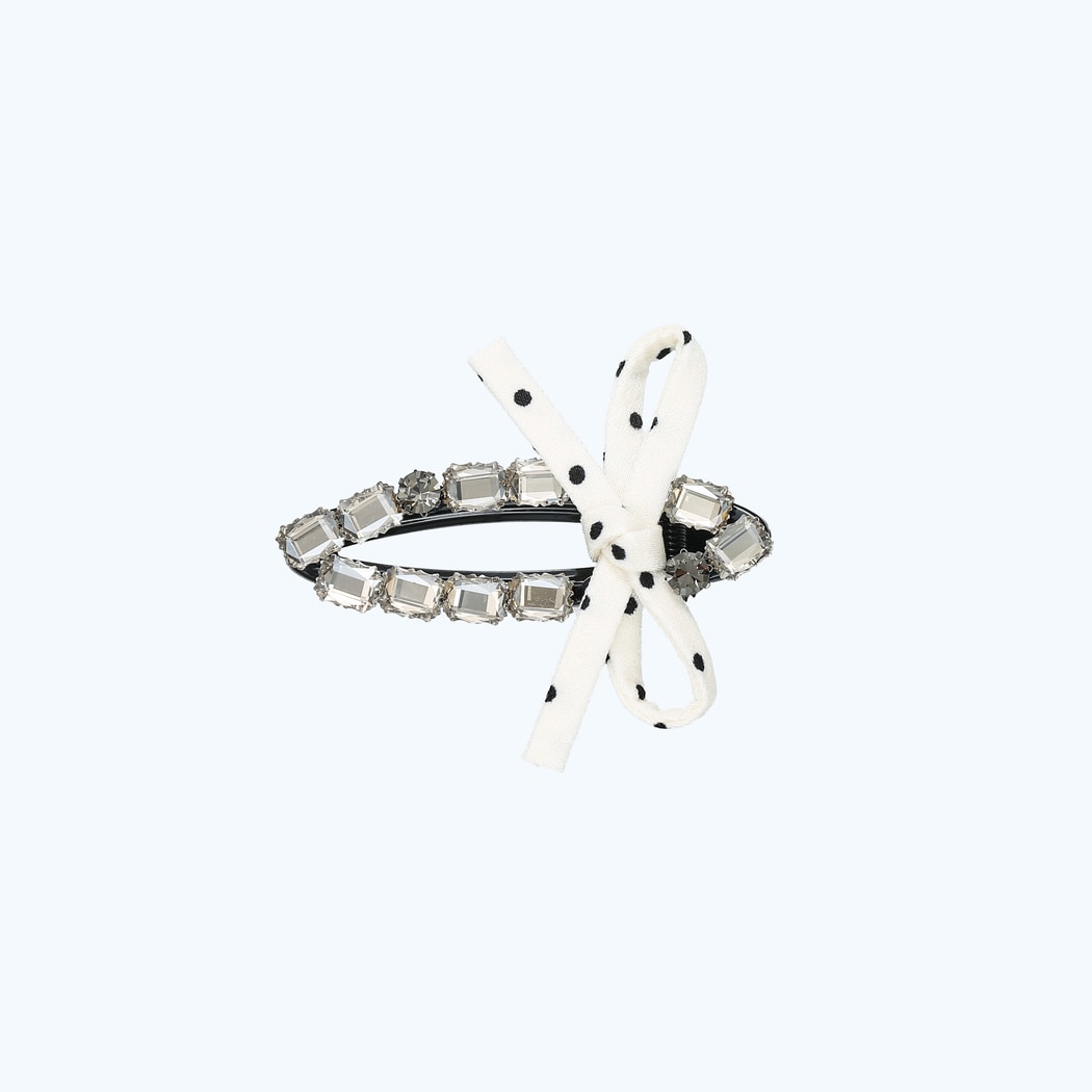 Beau - Polka Dot Bow Decorative Hair Clip