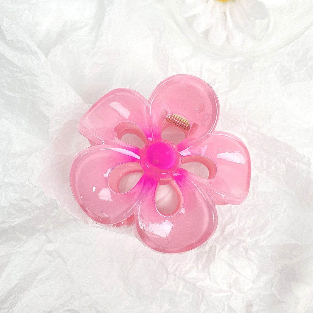 Beau - Glossy Hollow Flower Shape Claw Clip