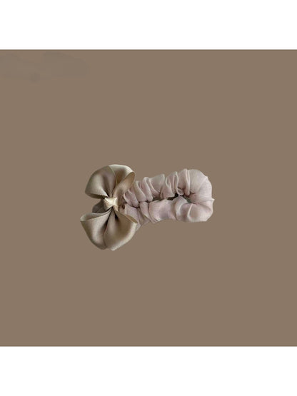 Beau - Pleated Fabric Bow Side Hair Clip