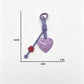 Keypus - Heart Pendant Bag Charm Alloy Cord Loop Keychain