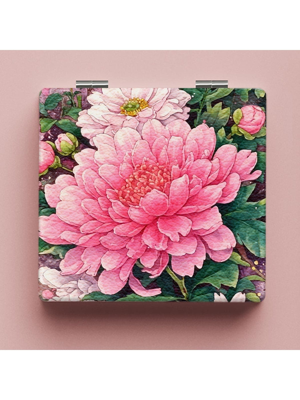 Mirroray - Square Floral Portable Touch Up Makeup Mirror