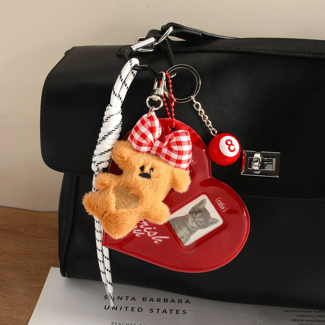 Keypus - Plush Bear Heart Bag Pendant Keychain