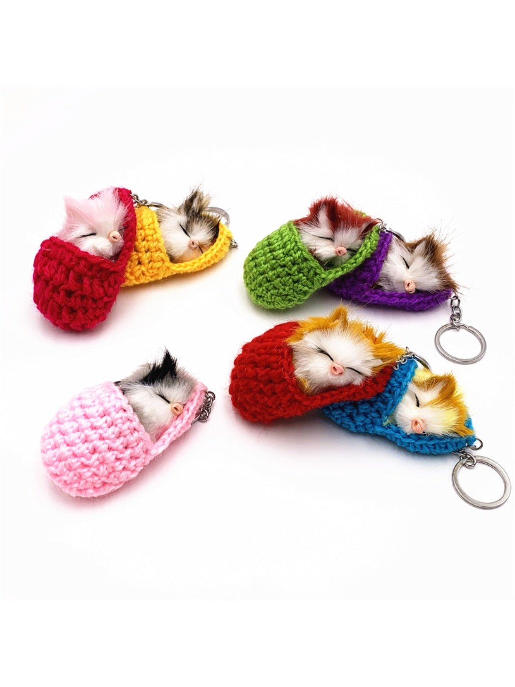 Keypus - Sleeping Cat Shaped Bag Charm Keychain