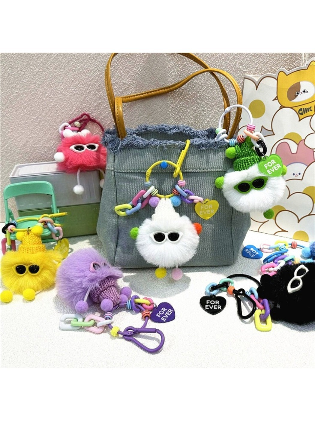 Keypus - Plush Pompom Bag Charm
