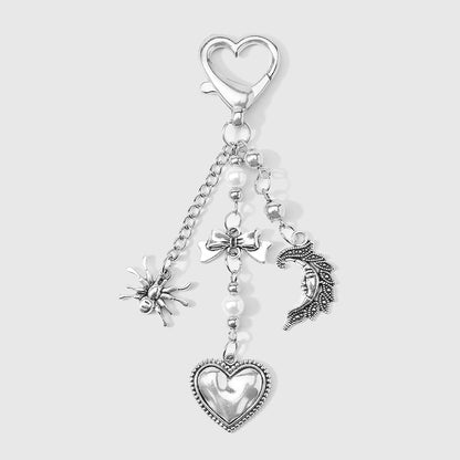 Keypus - Retro Y2K Heart and Spider Keychain
