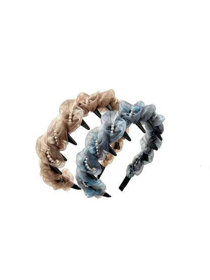 Gifty - Crinkled Trim Plastic Tooth Fabric Headband