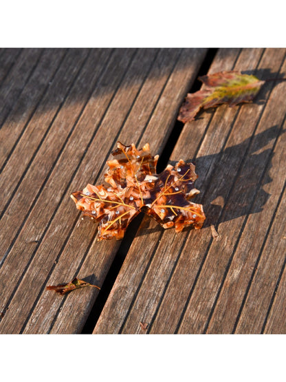 Beau - Simulated Maple Leaf Acetate Hair Claw Clip