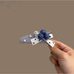 Beau - Blueberry Motif Bow Decor Hair Clip