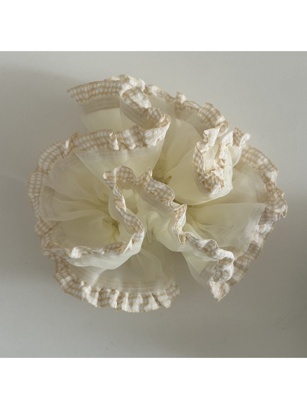 Gifty - Double Layer Lace Trim Organza Scrunchie