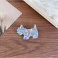 Beau puppy hair clip styled in hair to demonstrate use and decorative effect