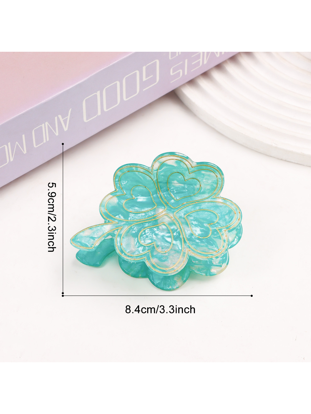 Beau - Glossy Four Leaf Clover Hair Claw Clip