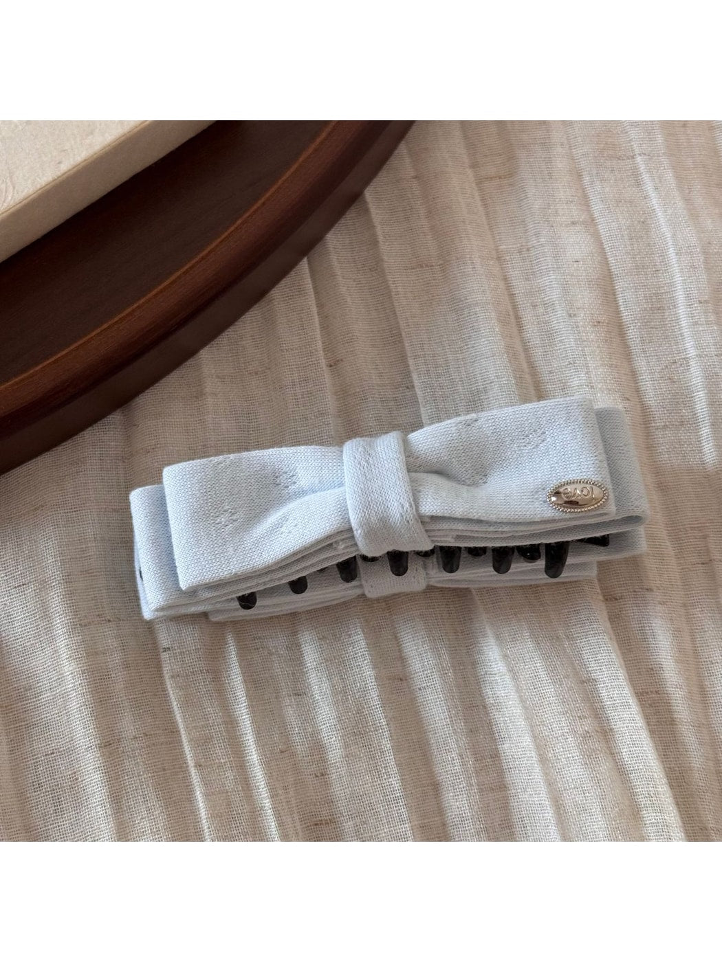 Beau - Fabric Bow High Ponytail Banana Clip