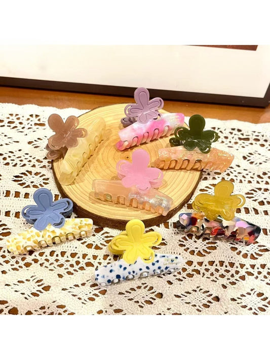Beau - Sweet Flower Shape Bar Claw Clip