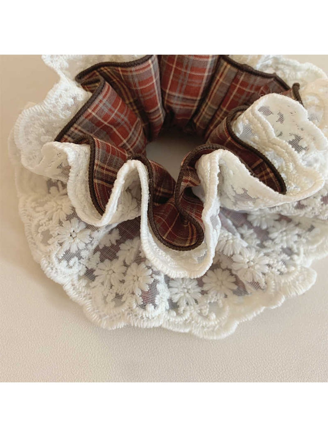 Gifty - Plaid Double Layer Scrunchie