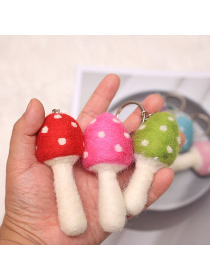 Feltery - Colorful Felt Mushroom Keychain 3D Cute
